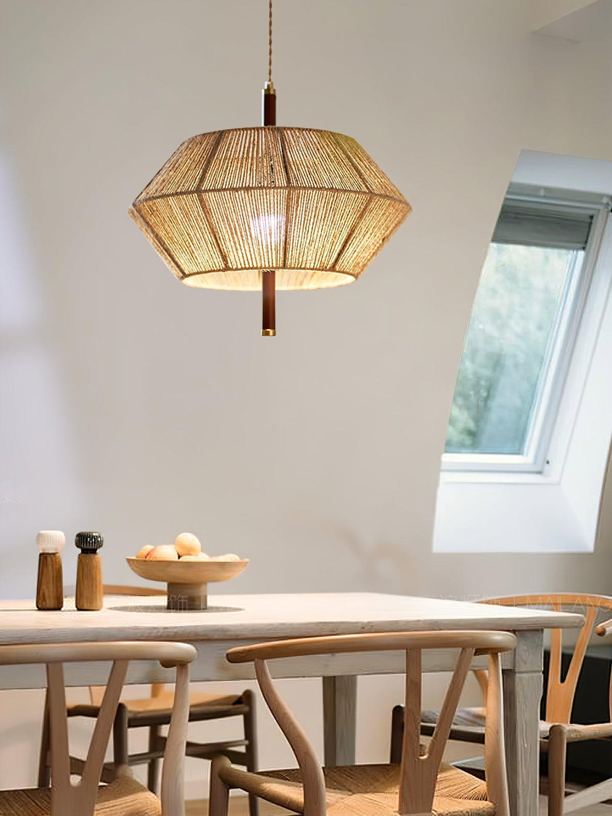 Vintage hanglamp van rotan