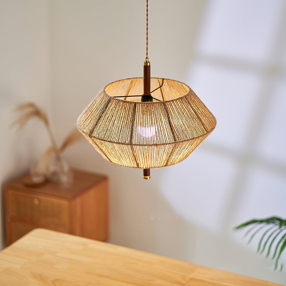 Vintage hanglamp van rotan