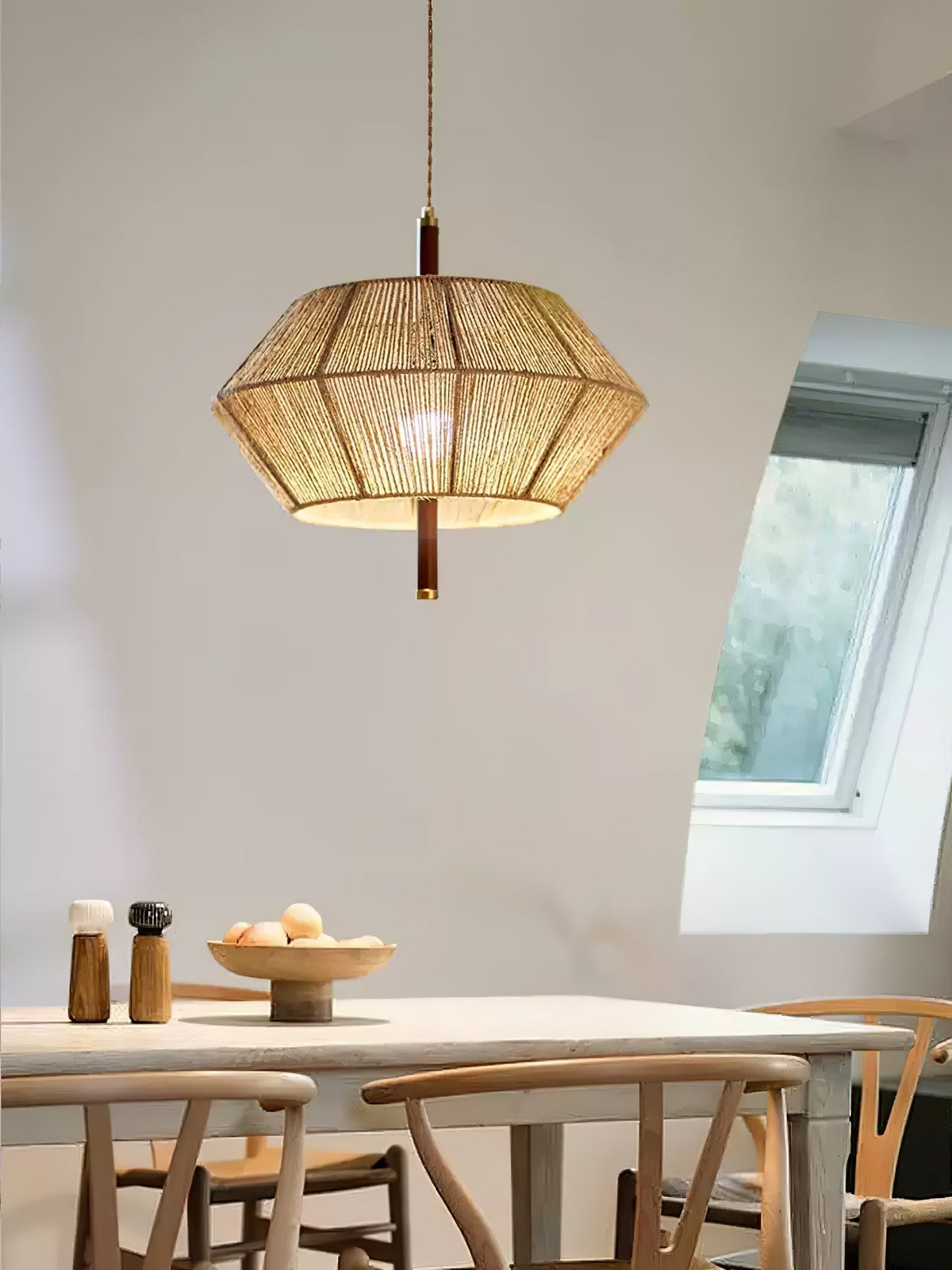 Vintage hanglamp van rotan