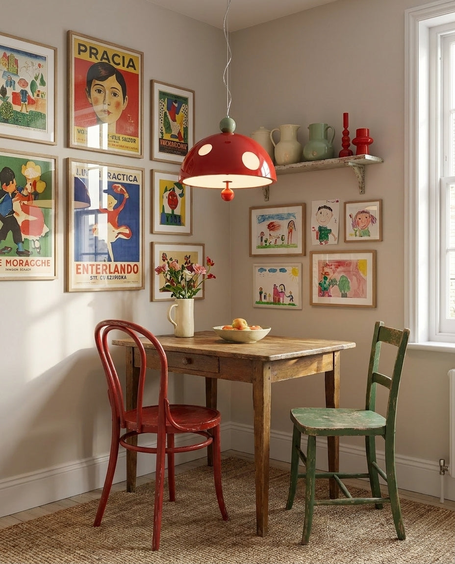 Toadstool hanglamp crème