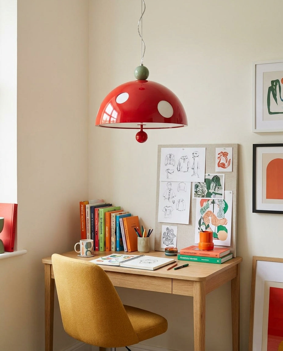 Toadstool hanglamp crème