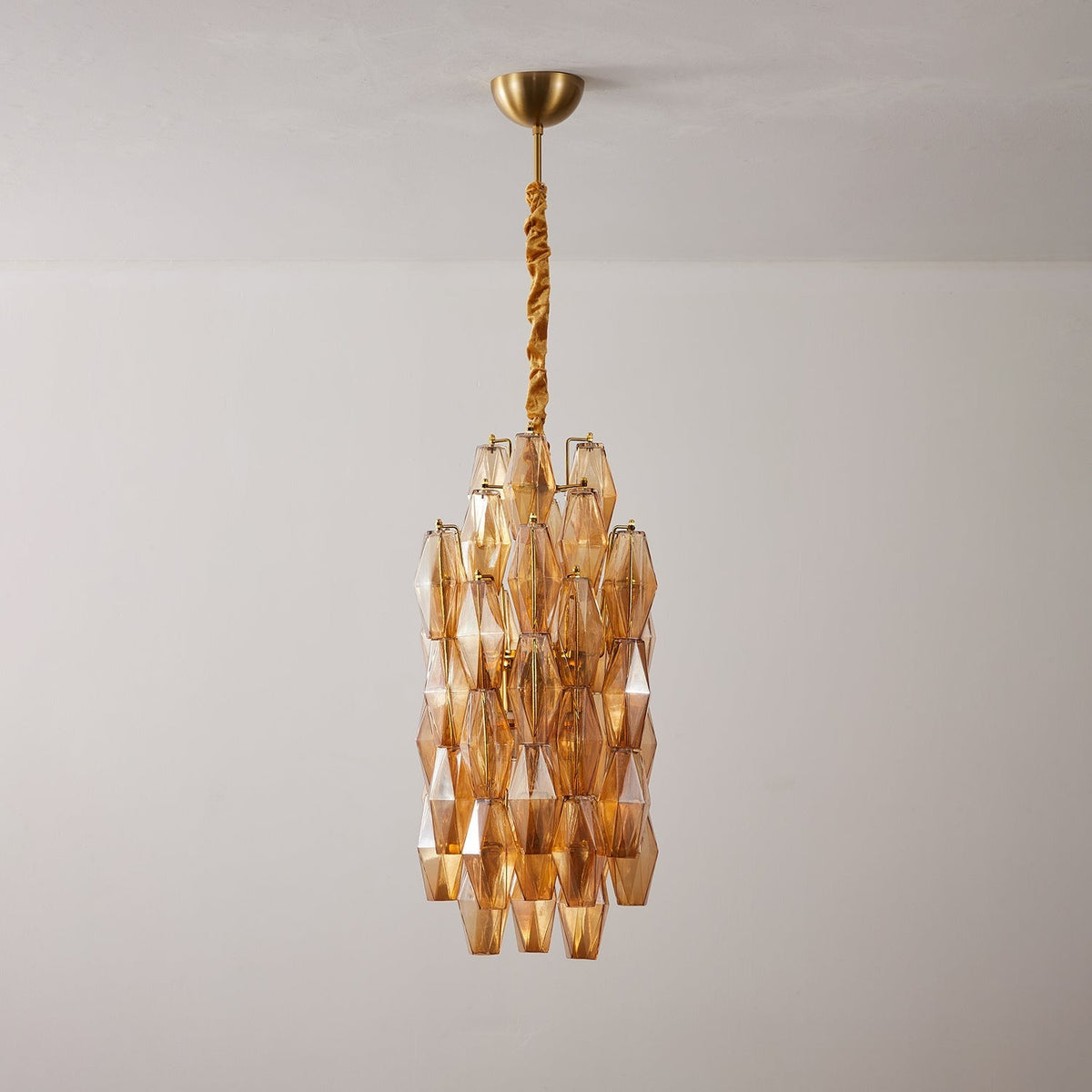 Lioraian Kroonluchter Amber Prism Lang Cascaderend glas Vintage