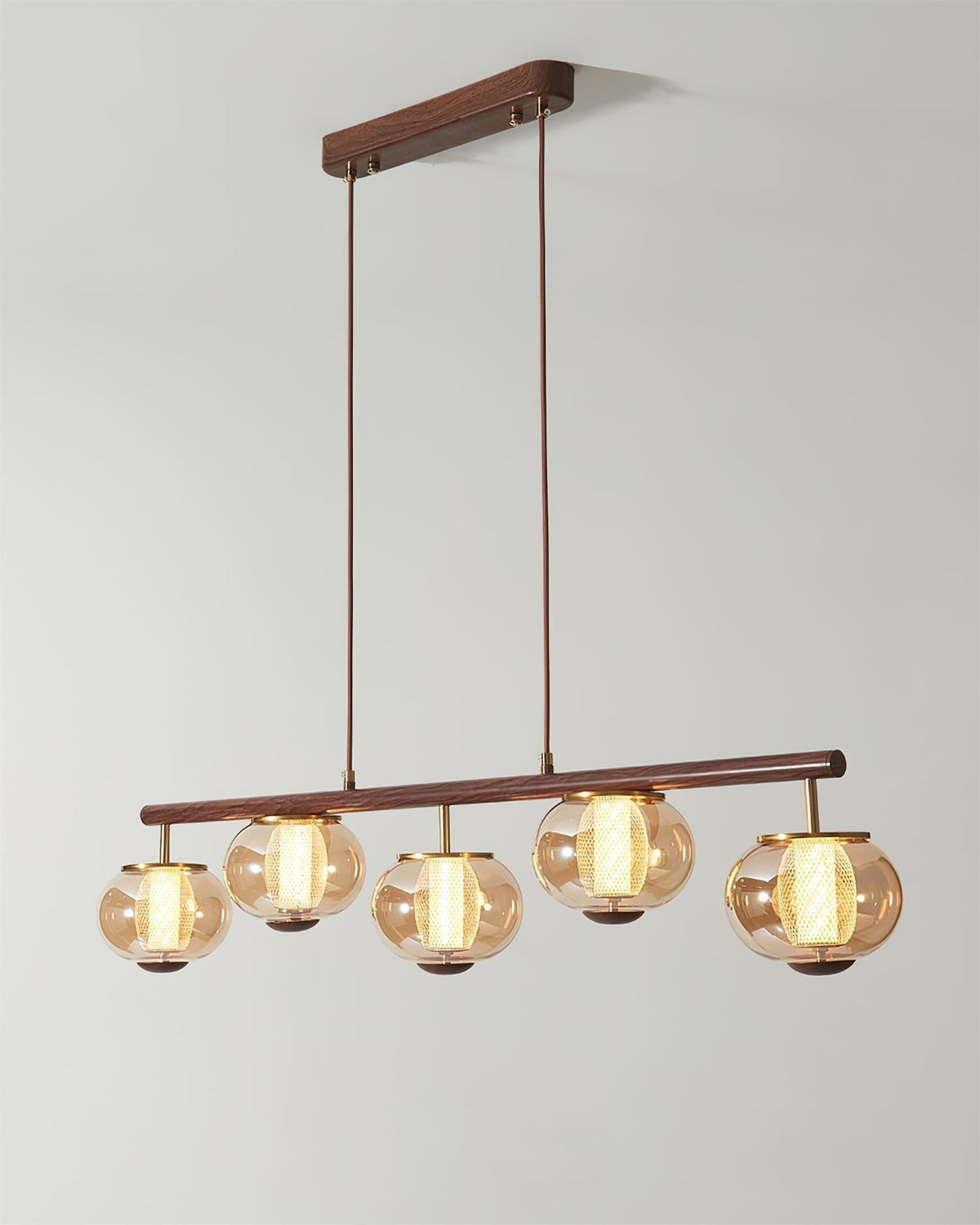 Alviora hanglamp hout glas lineair Japandi
