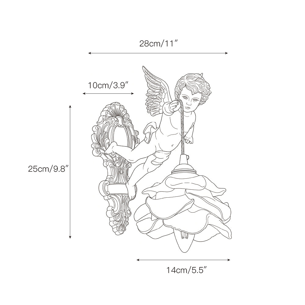 Solange Angel glas wandlamp