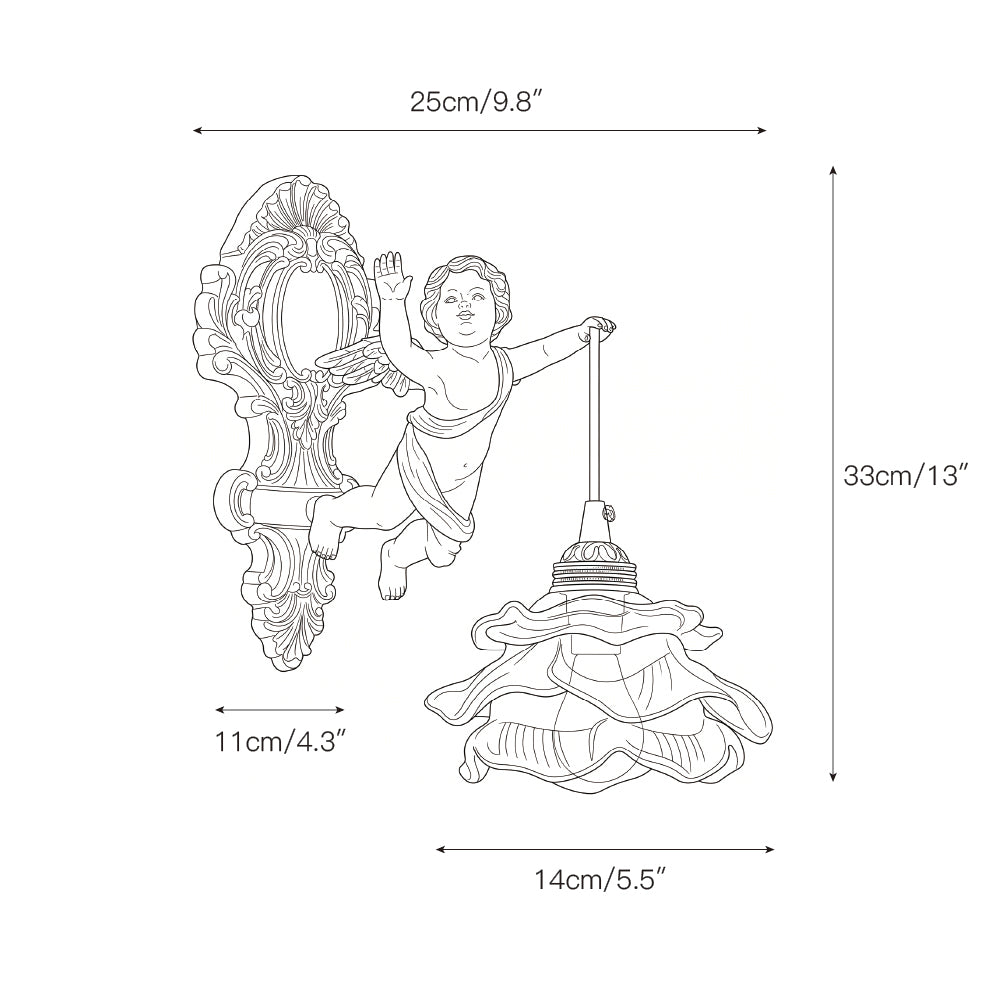 Solange Angel glas wandlamp