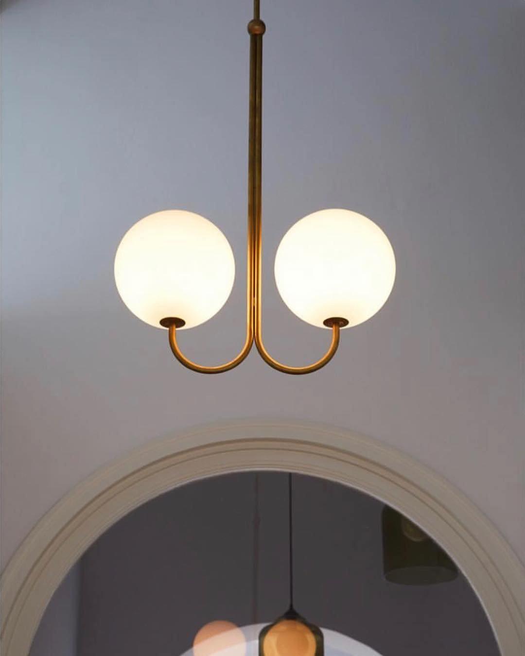 Brin elegante hanglamp van metaal en glas