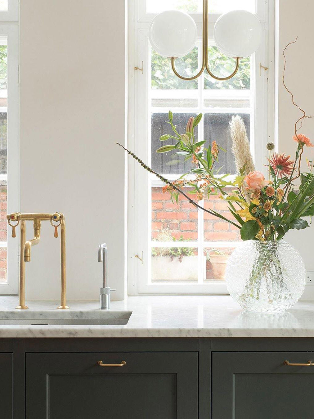 Brin elegante hanglamp van metaal en glas