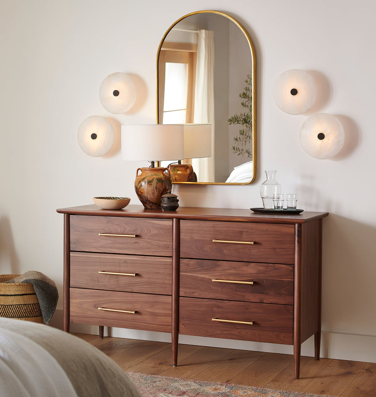 Ines Eterna Moderne witte wandlamp van albast
