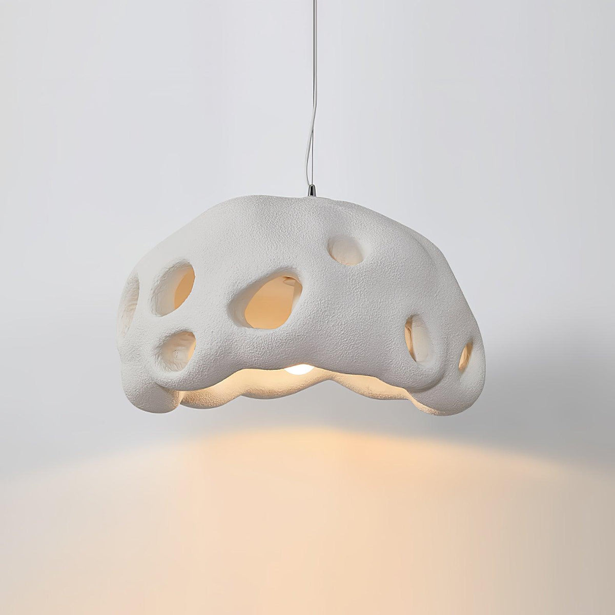Celarira hanglamp van witte hars voor de woonkamer