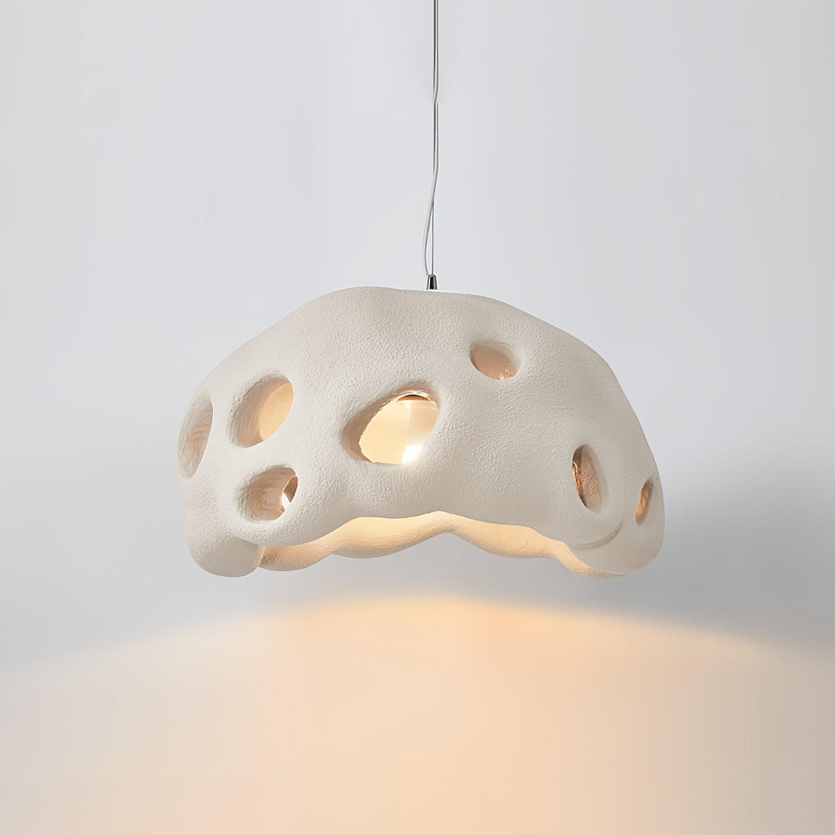 Celarira hanglamp van witte hars voor de woonkamer