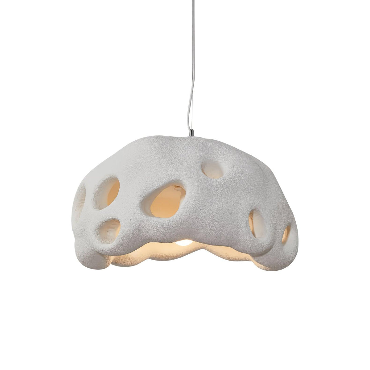 Celarira hanglamp van witte hars voor de woonkamer