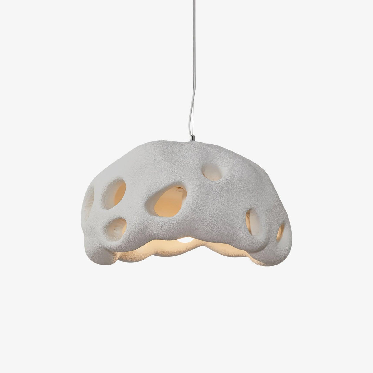 Celarira hanglamp van witte hars voor de woonkamer