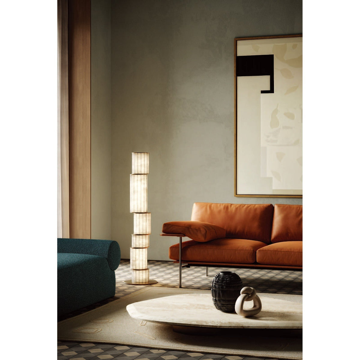 Durell albasten vloerlamp