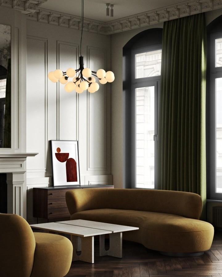 Eirelelle Hanglamp Glas cluster van glazen bollen Messing