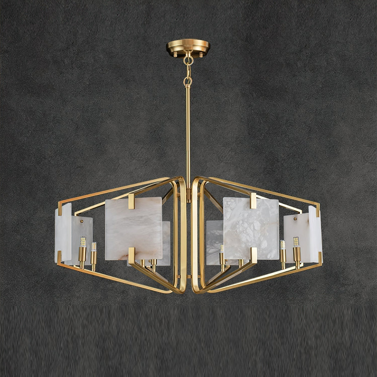 Plotuvys Postmodern luxe messing albasten kroonluchter