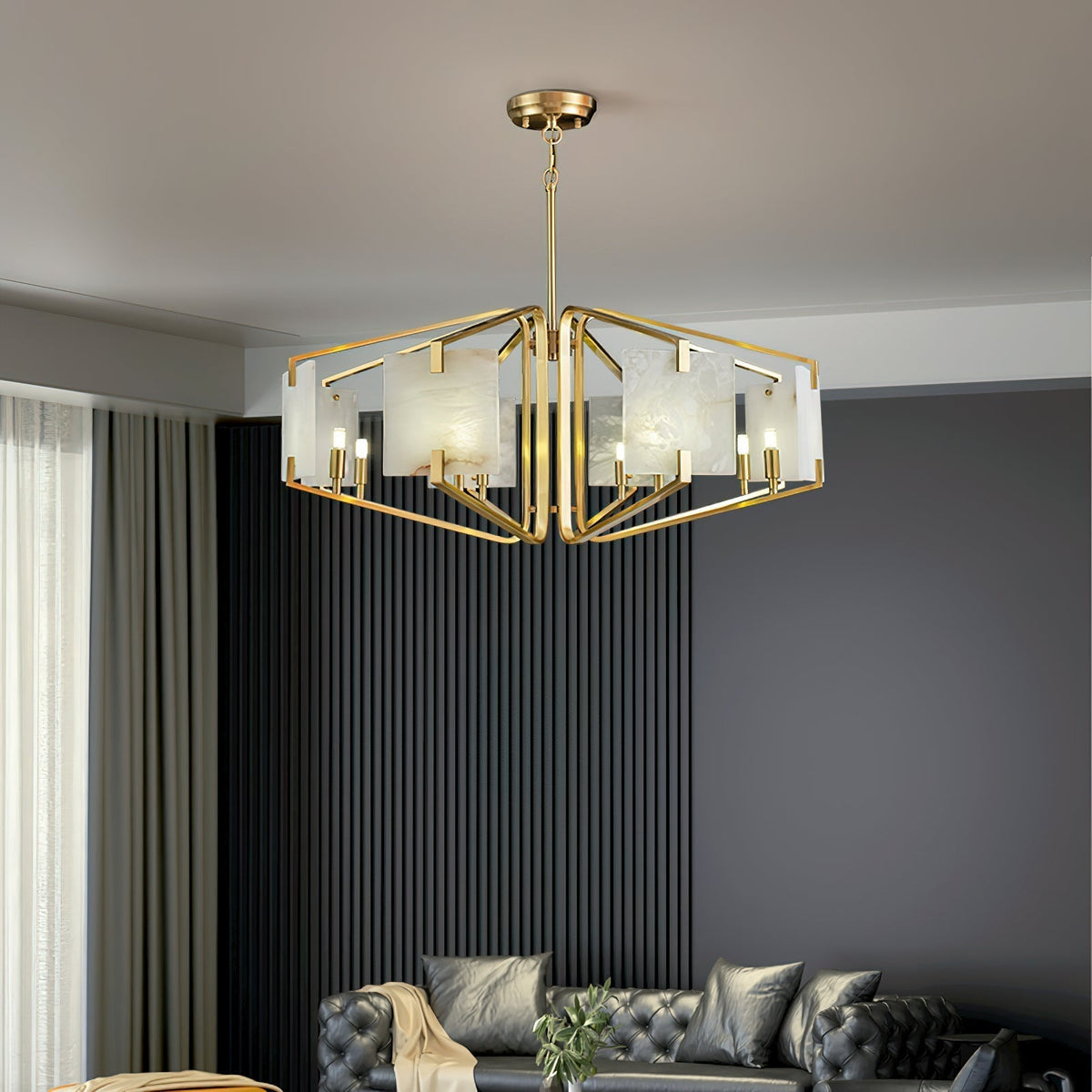 Plotuvys Postmodern luxe messing albasten kroonluchter