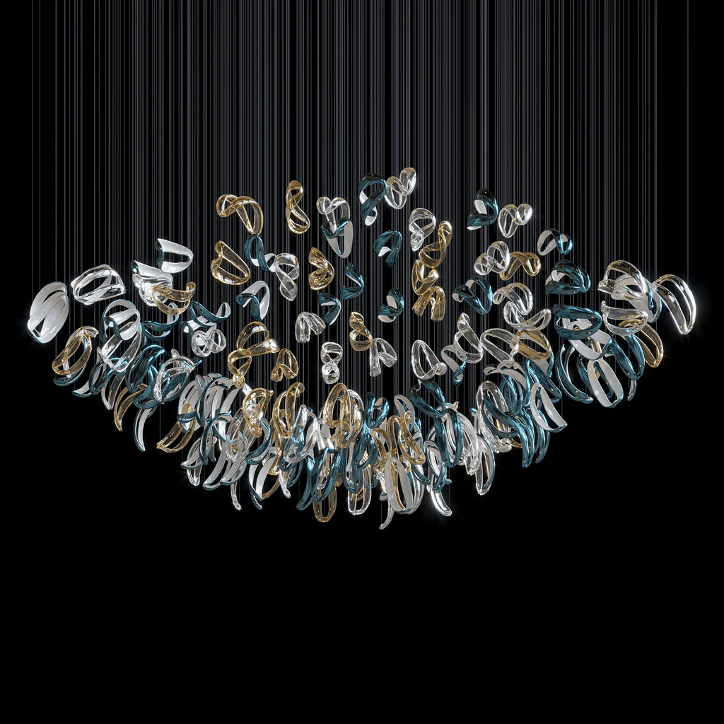 AquaFlux Grand Cascade Ripple glas Art Customize Kroonluchter