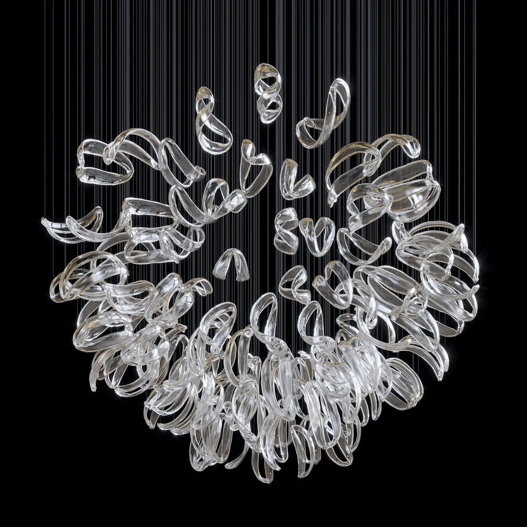 AquaFlux Grand Cascade Ripple glas Art Customize Kroonluchter