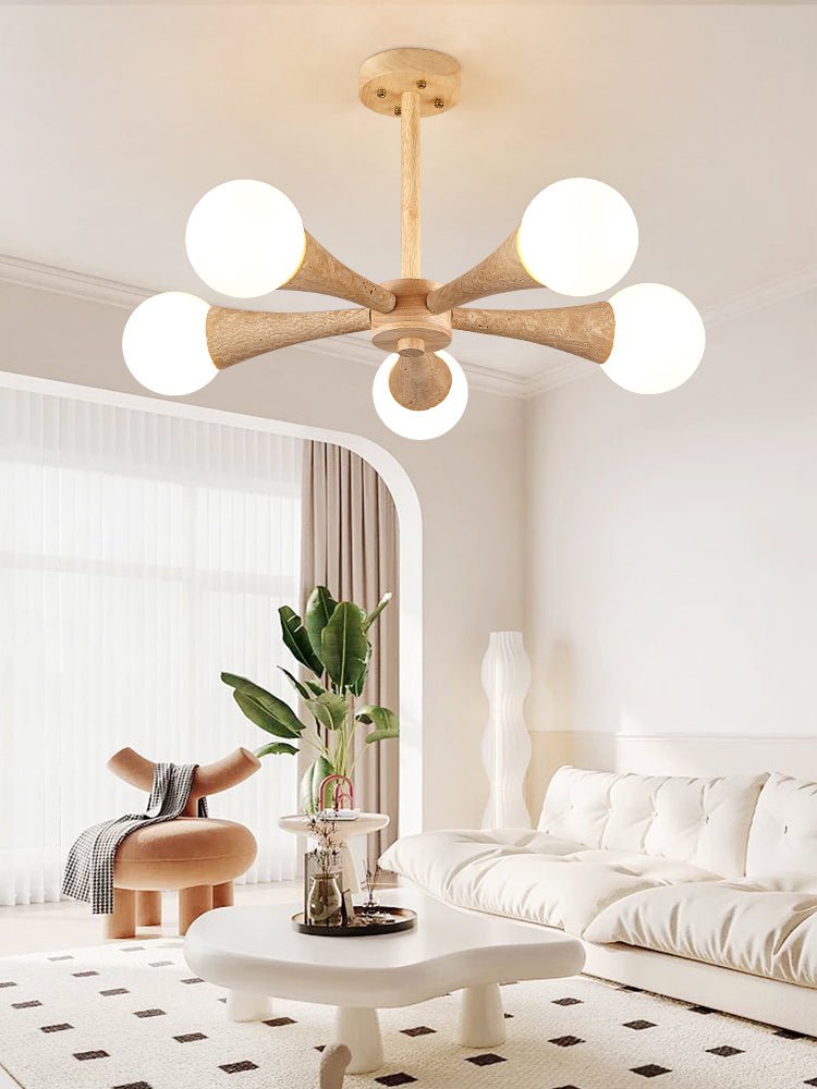 Arbor kroonluchter in geel travertin