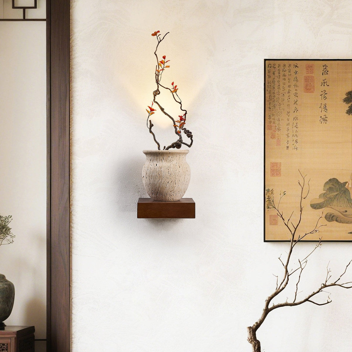Teriinine sculpturale wandlamp