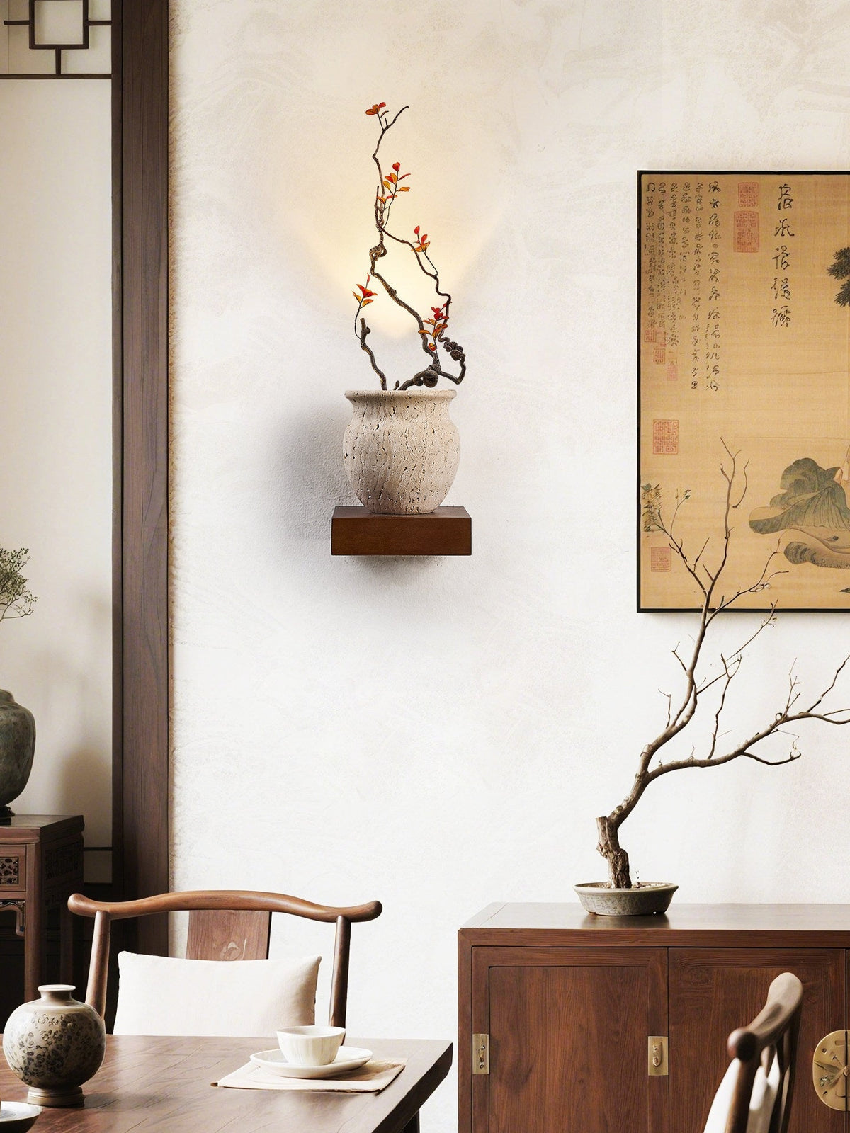 Teriinine sculpturale wandlamp