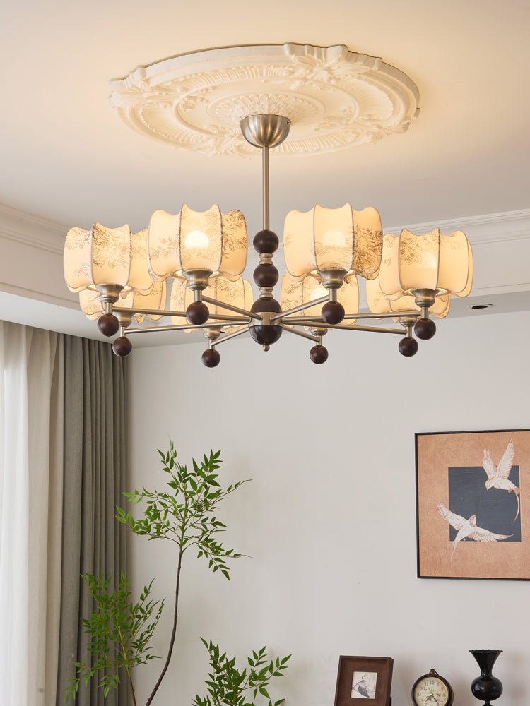Ephaos elegantie Vintage Bloemmotief Hout Kroonluchter