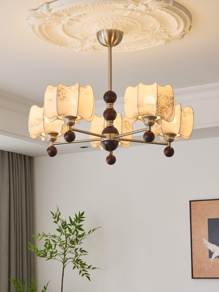 Ephaos elegantie Vintage Bloemmotief Hout Kroonluchter