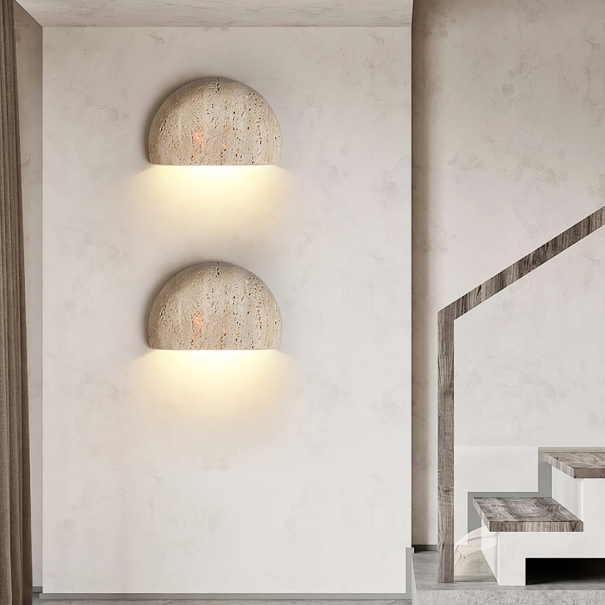 Armarel Half Moon travertin wandlamp