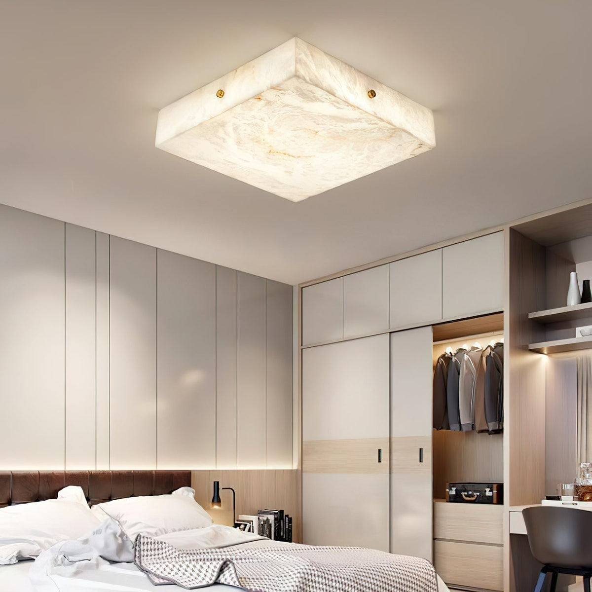 Rauduvys moderne minimalistische plafondlamp van albast