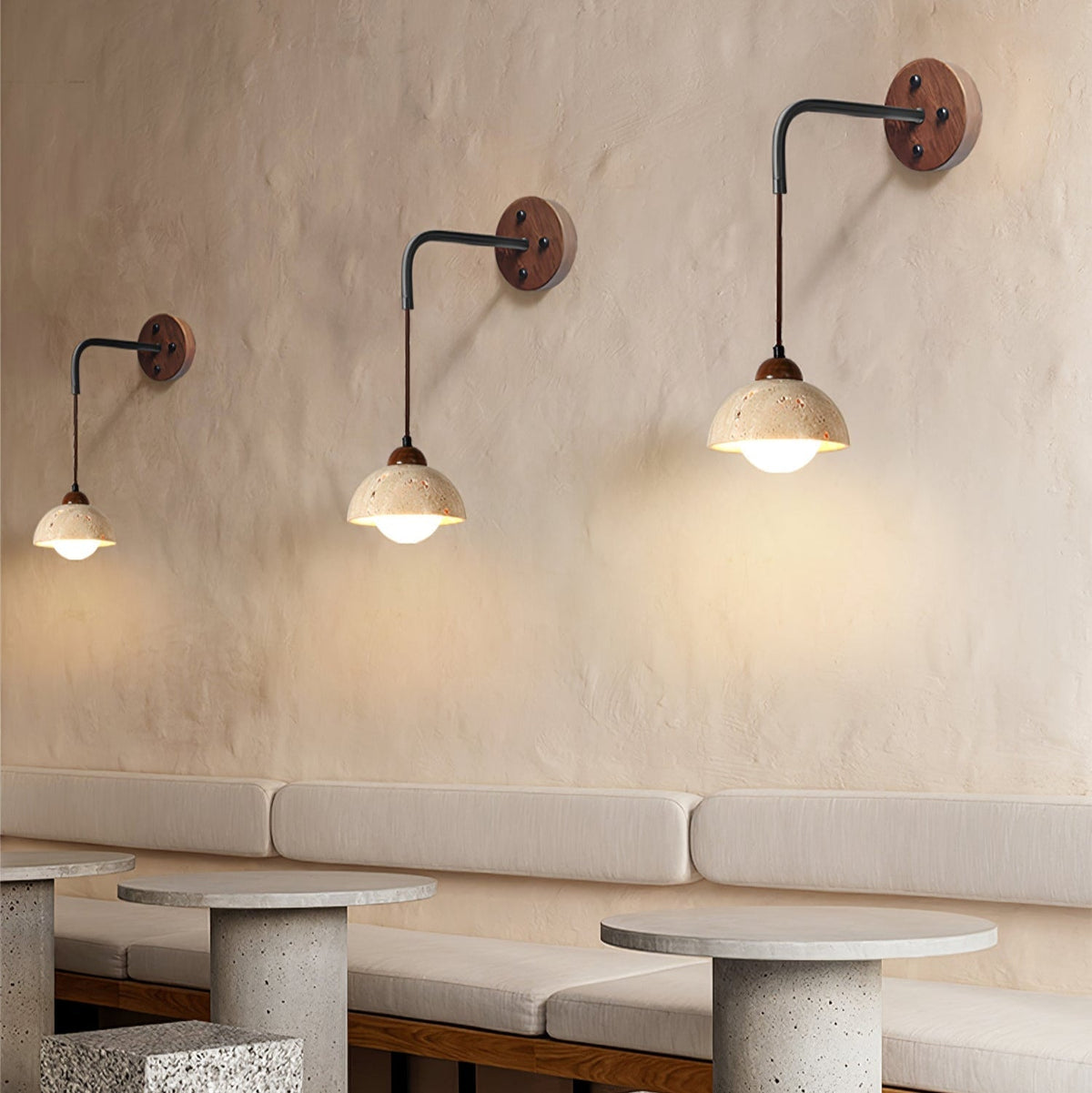 Valenella travertin wandlamp