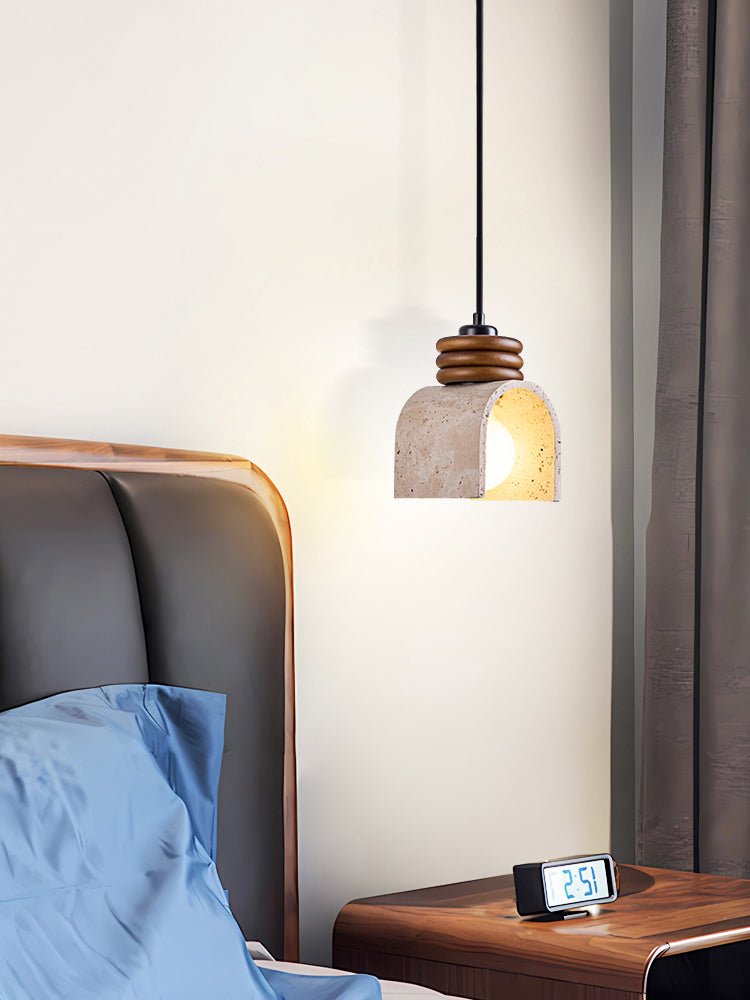 Quinn Moderne hanglamp van geel travertin