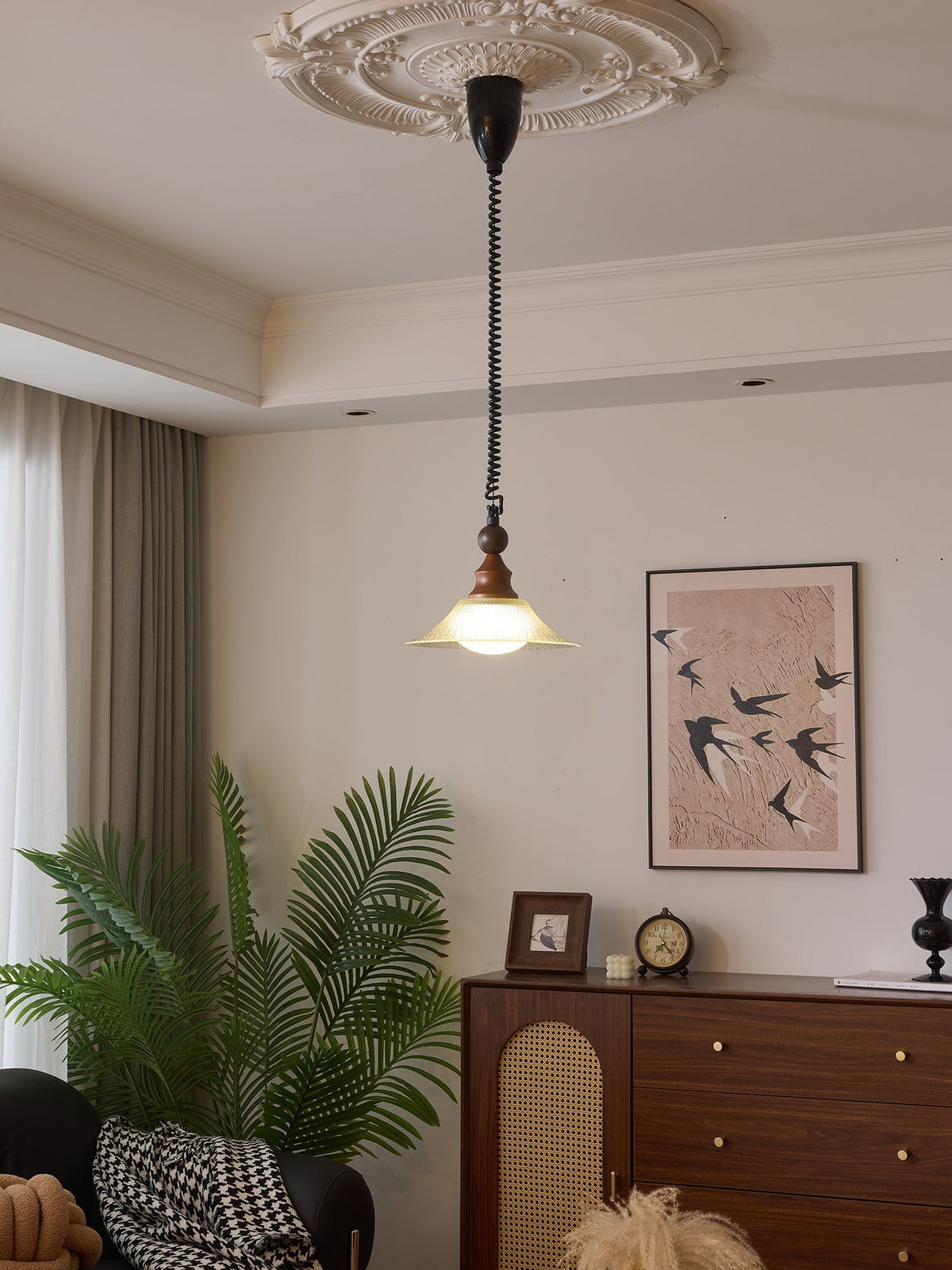 Syraeeth Premium Noordse kunst houten hanglamp