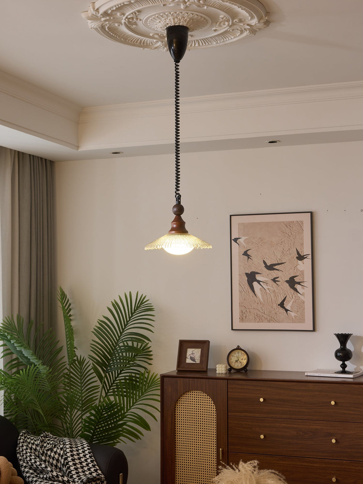 Syraeeth Premium Noordse kunst houten hanglamp