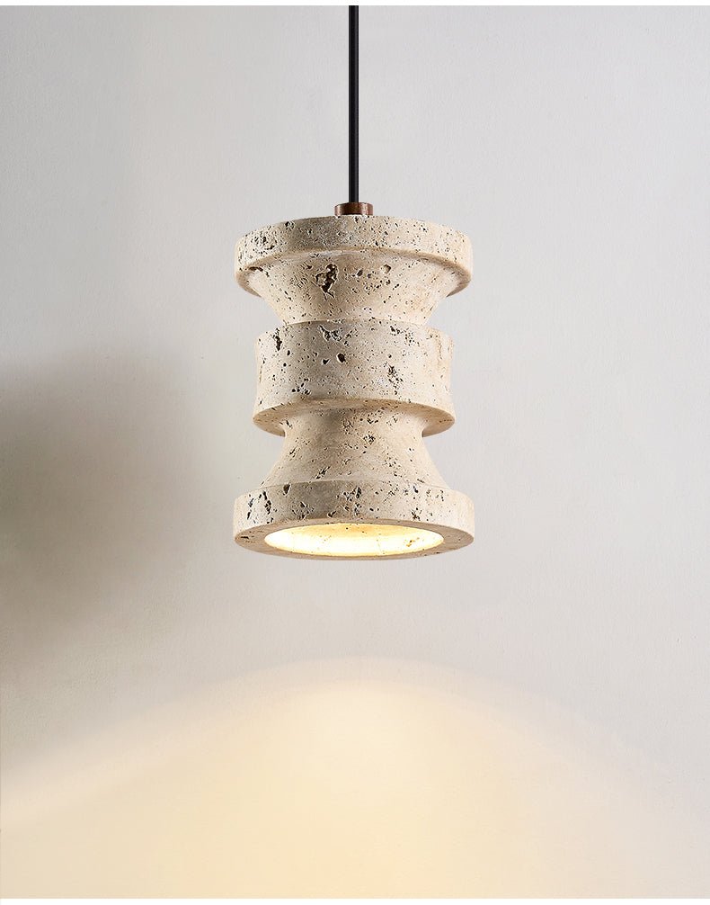Durnel hanglamp van geel travertin