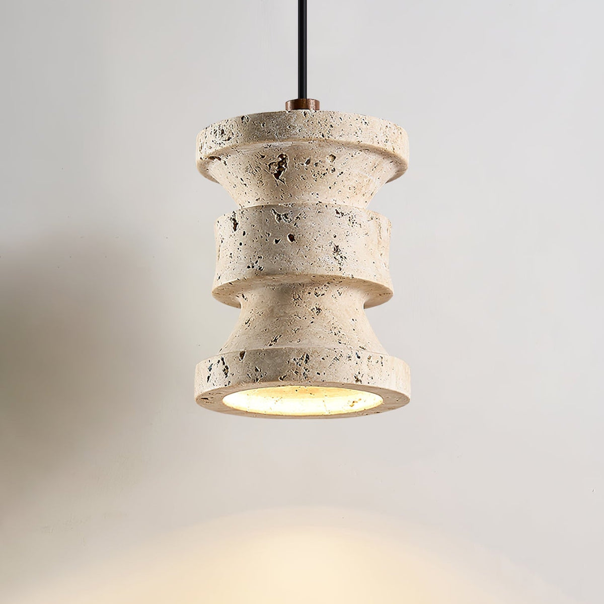 Durnel hanglamp van geel travertin