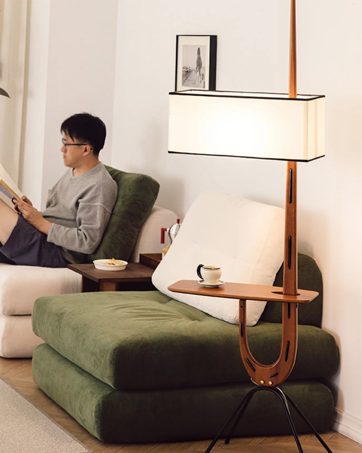 Vemara Mid Century Houten vloerlamp