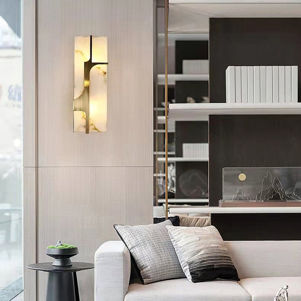 Ariel wandlamp Albast & messing elegantie