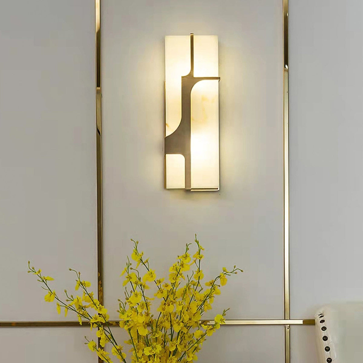 Ariel wandlamp Albast & messing elegantie