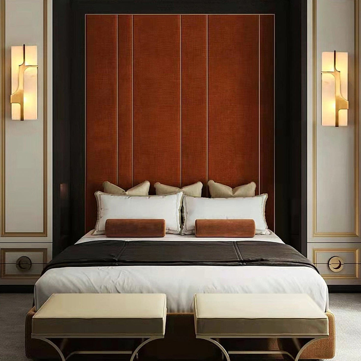 Ariel wandlamp Albast & messing elegantie