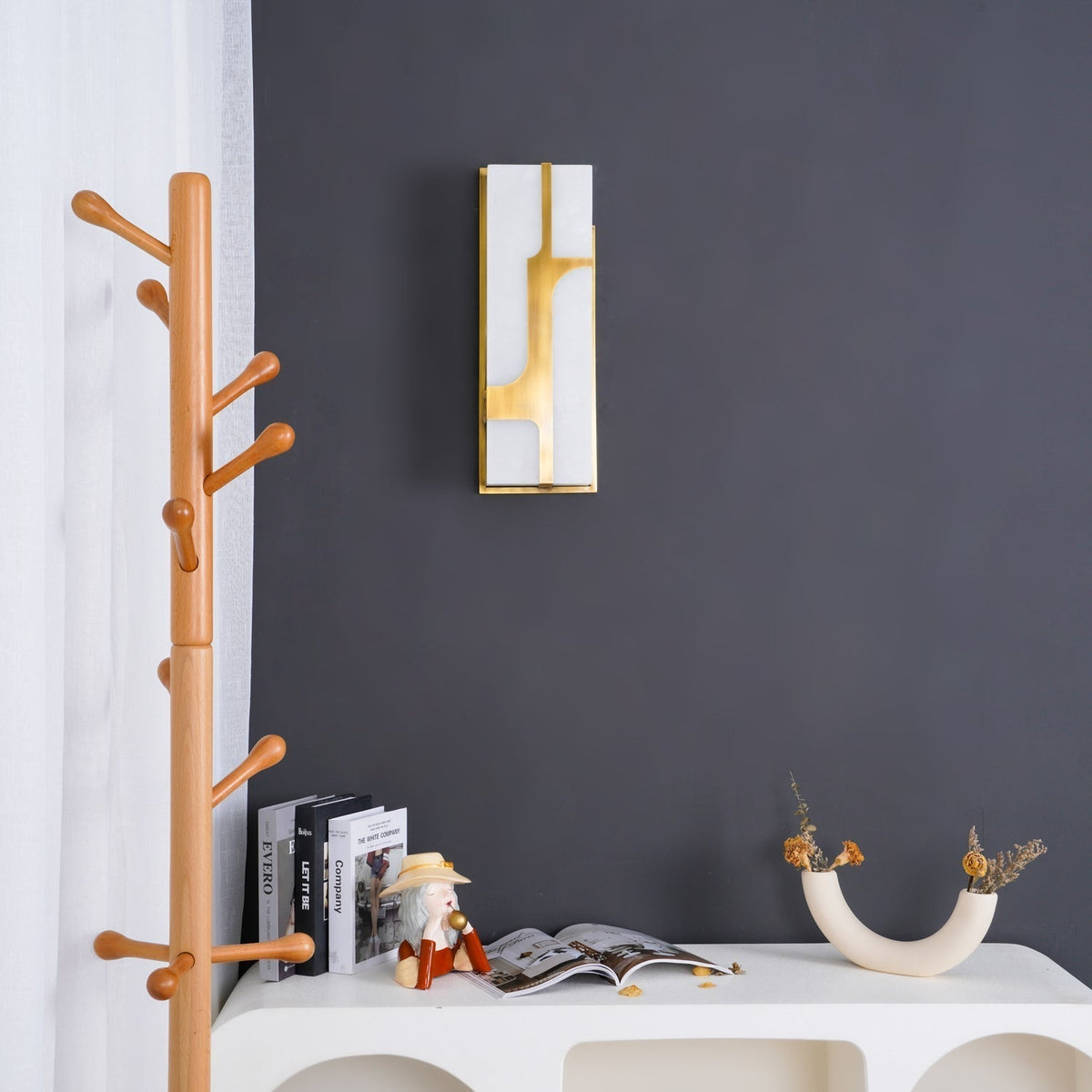 Ariel wandlamp Albast & messing elegantie