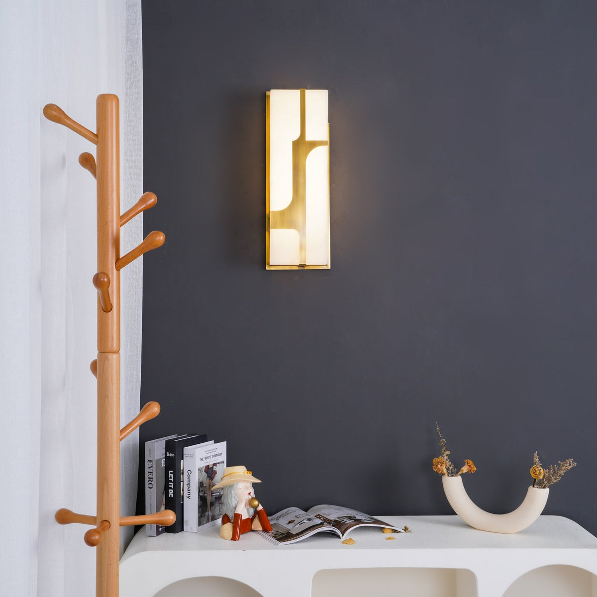 Ariel wandlamp Albast & messing elegantie