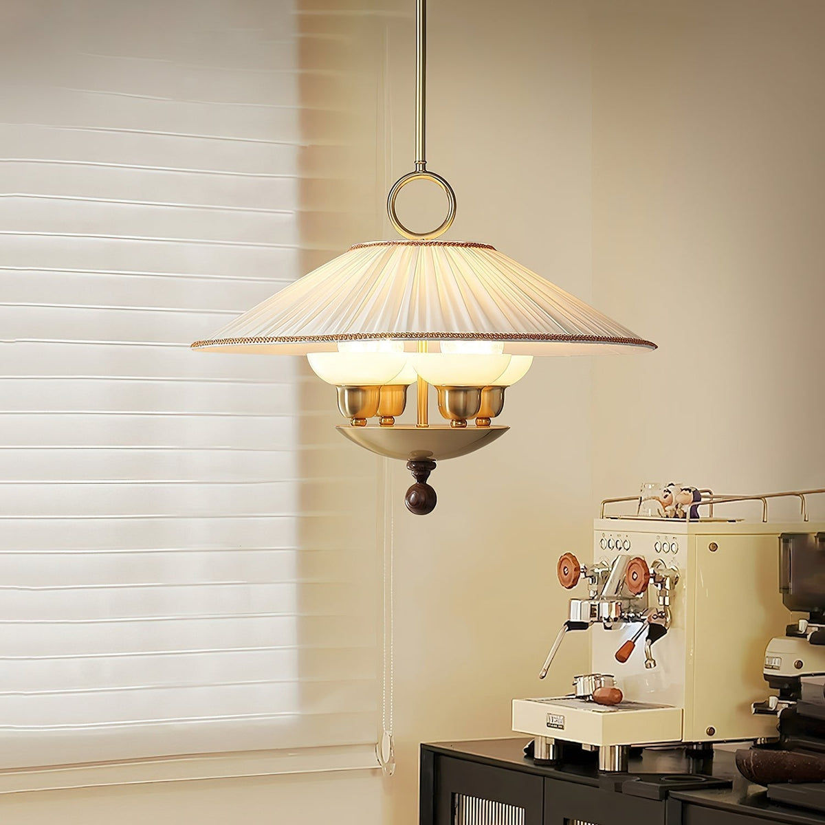 Umbera hanglamp met geplooide kap