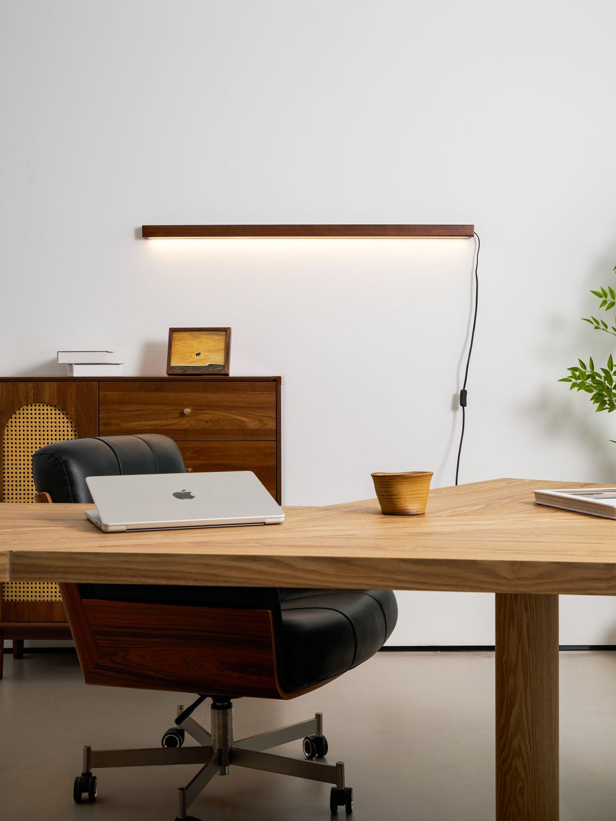 Bryf wandlamp Lineair Hout Met Stekker