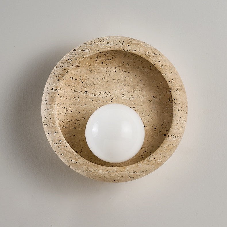 Valiselle wandlamp in Geel travertin