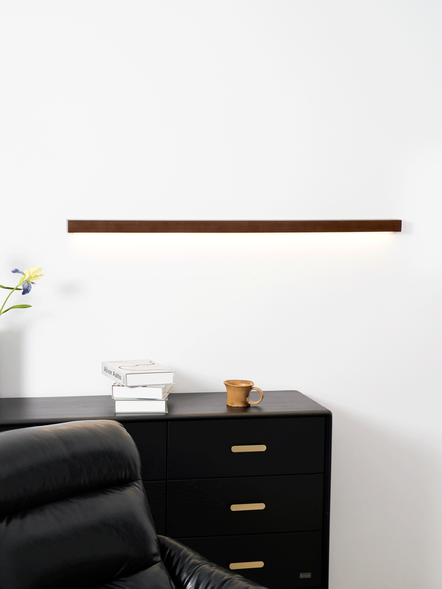 Elvivine wandlamp Hout Lineair Minimalistisch LED
