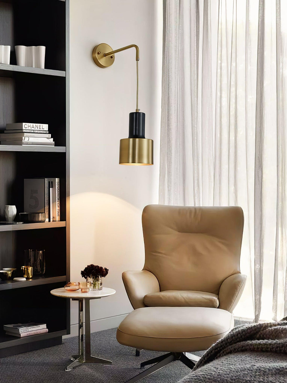 Alvina moderne minimalistische messing wandlamp
