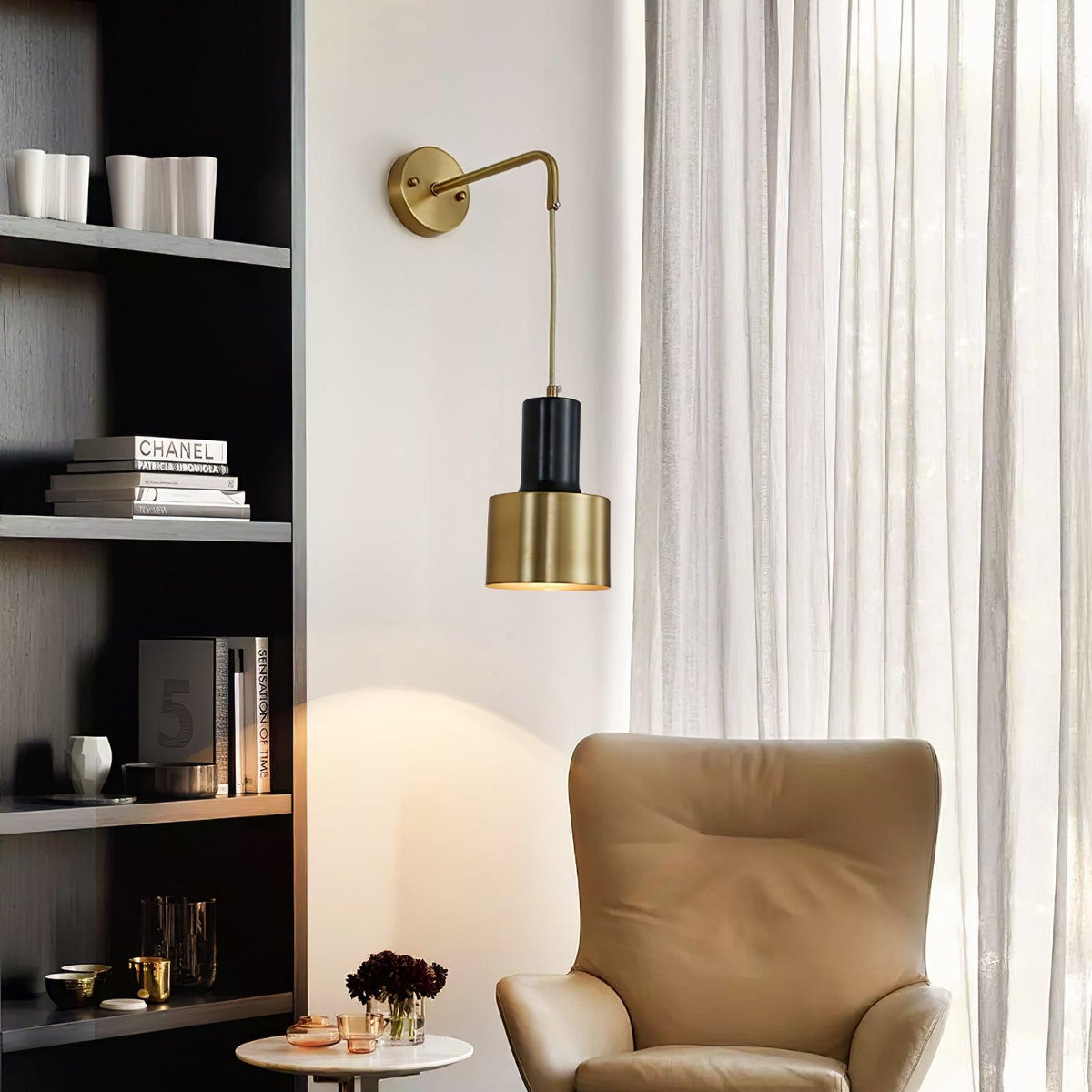 Alvina moderne minimalistische messing wandlamp