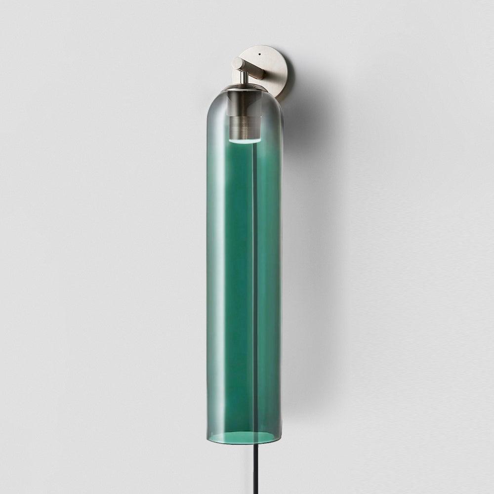 Glas cilinder wandlamp met stekker