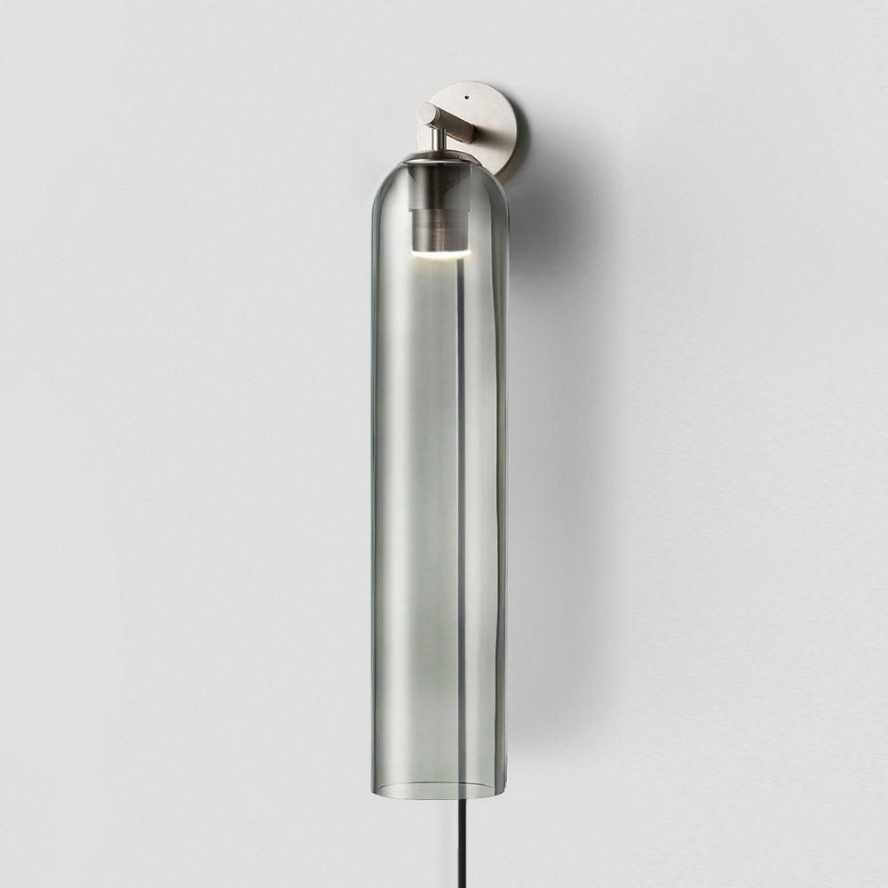 Glas cilinder wandlamp met stekker