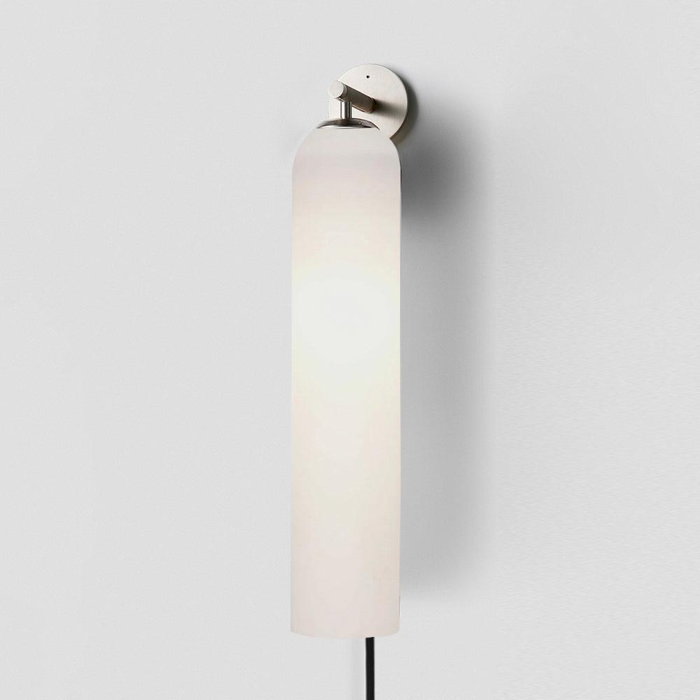 Glas cilinder wandlamp met stekker